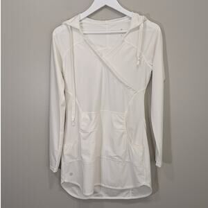 Athleta Wick It Wader Swim Cover Up Tunic Long Sleeve Hooded - Size S